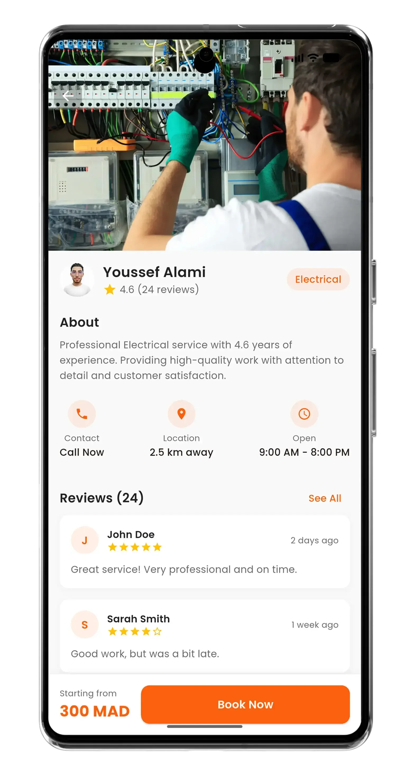 Doo app trusted professionals screen