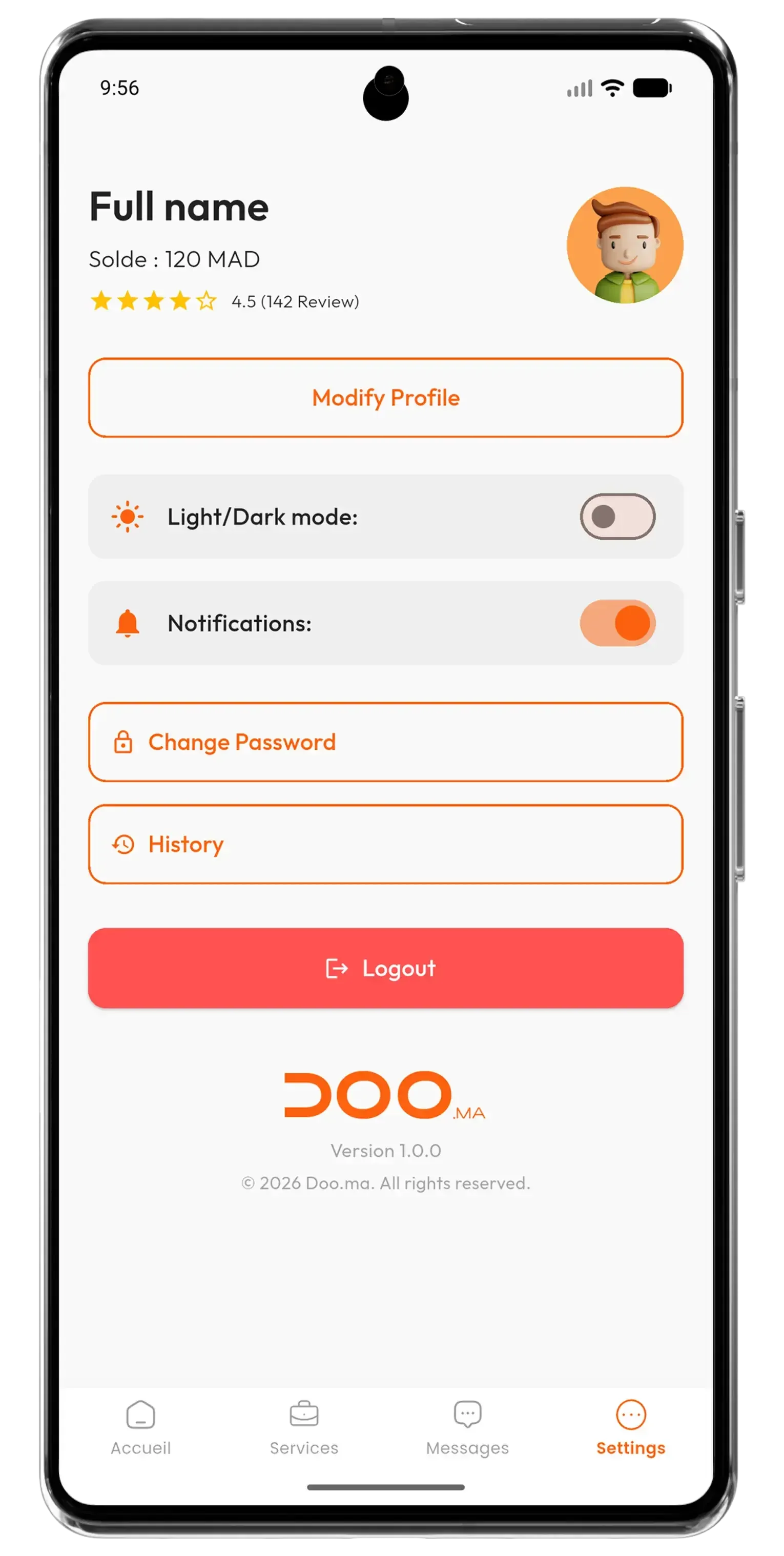 Doo app secure & flexible payments screen